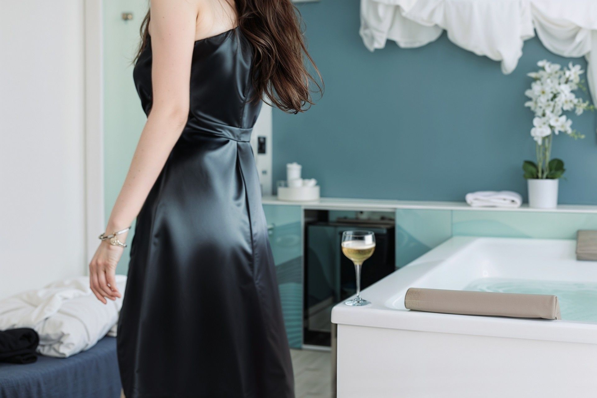 modella in intimo appartamento Luxury Etere di Amamare vicno al mare Giulanova a Teramo in Abruzzo